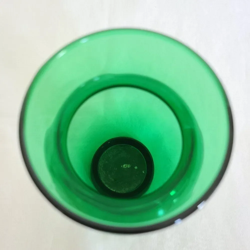 Vintage Anchor Hocking MCM Emerald Forest Green Coolidge Glass Anchor Glass Vase
